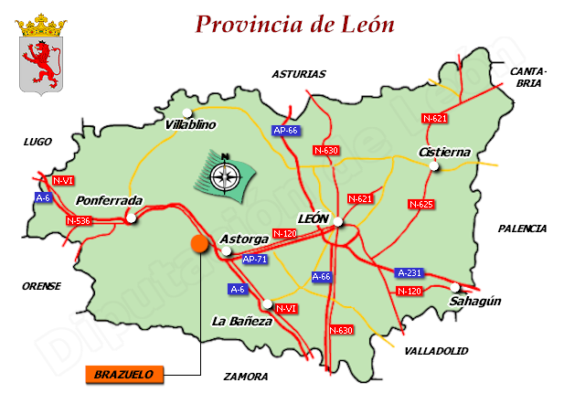 Mapa de la provincia de León